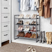 Shoe Rack – Metal Frame & Oxford Fabric – Black – Adjustable & Expandable 4-Tier Design