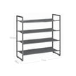 Shoe Rack – Metal Frame & Oxford Fabric – Black – Adjustable & Expandable 4-Tier Design