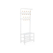 Metal Hallway Rack – Metal – Cream – Multifunctional Coat and Shoe Organizer