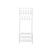Metal Hallway Rack – Metal – Cream – Multifunctional Coat and Shoe Organizer