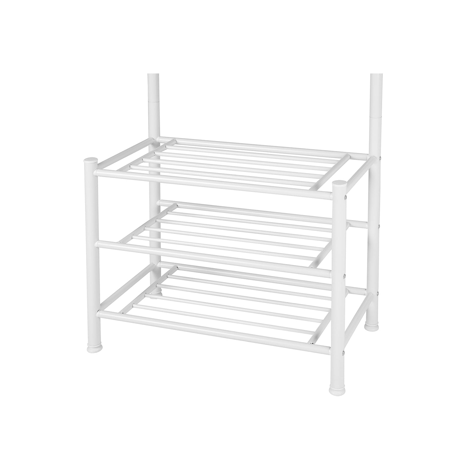 Metal Hallway Rack – Metal – Cream – Multifunctional Coat and Shoe Organizer