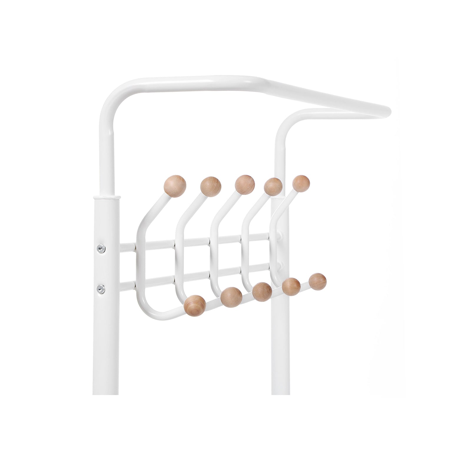 Metal Hallway Rack – Metal – Cream – Multifunctional Coat and Shoe Organizer