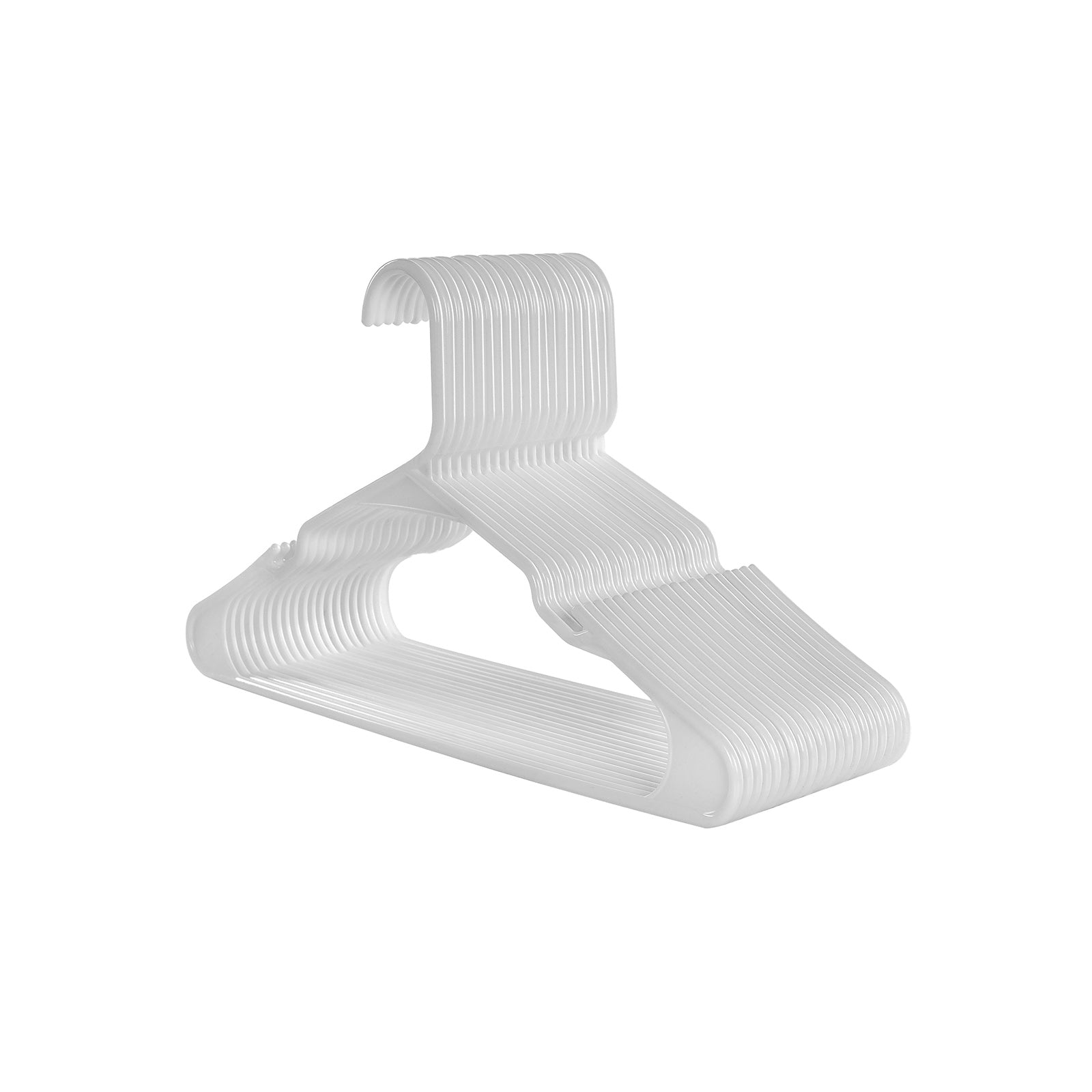 Plastic Clothes Hangers – Plastic – White – Space Saving, Thin Design – 50 Pack
