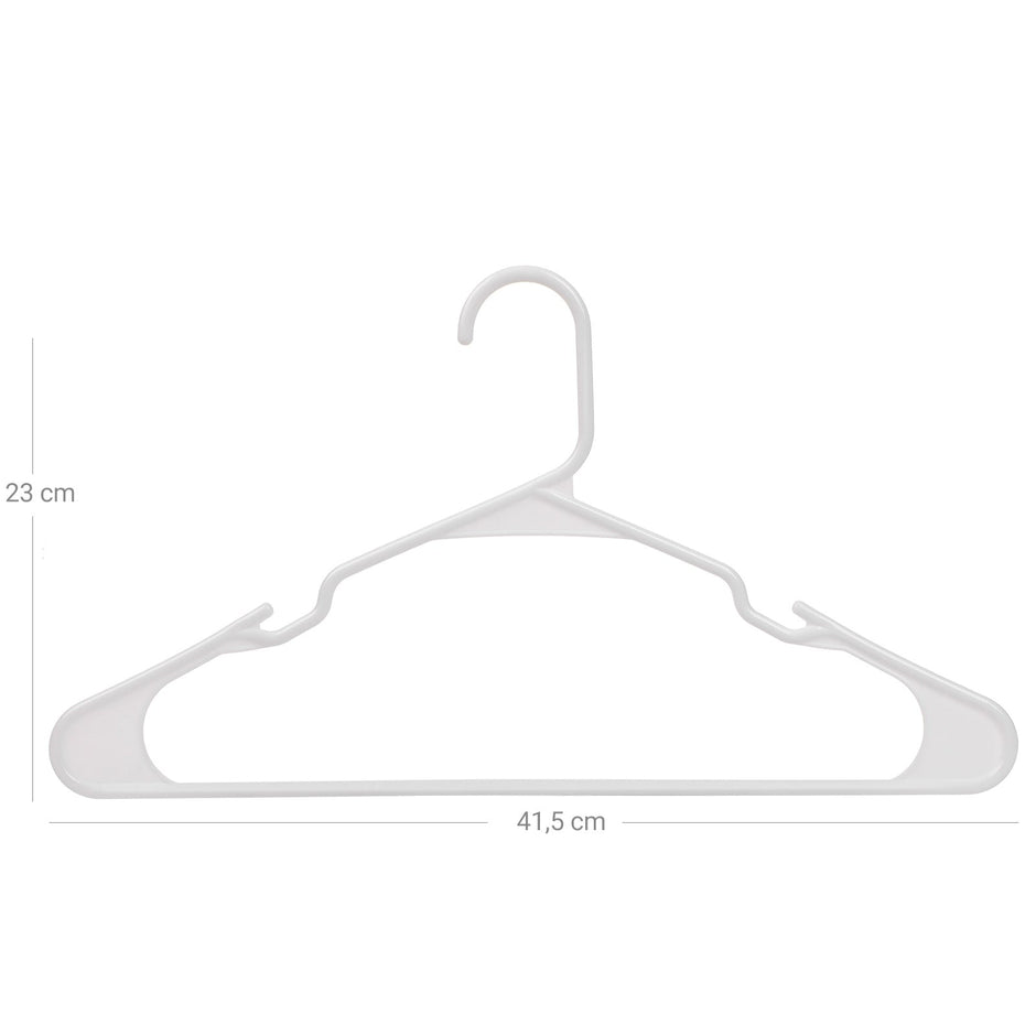 Plastic Clothes Hangers – Plastic – White – Space Saving, Thin Design – 50 Pack