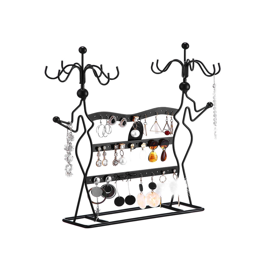 Jewellery Organiser – Metal – White – Multi-Level Necklaces Holder