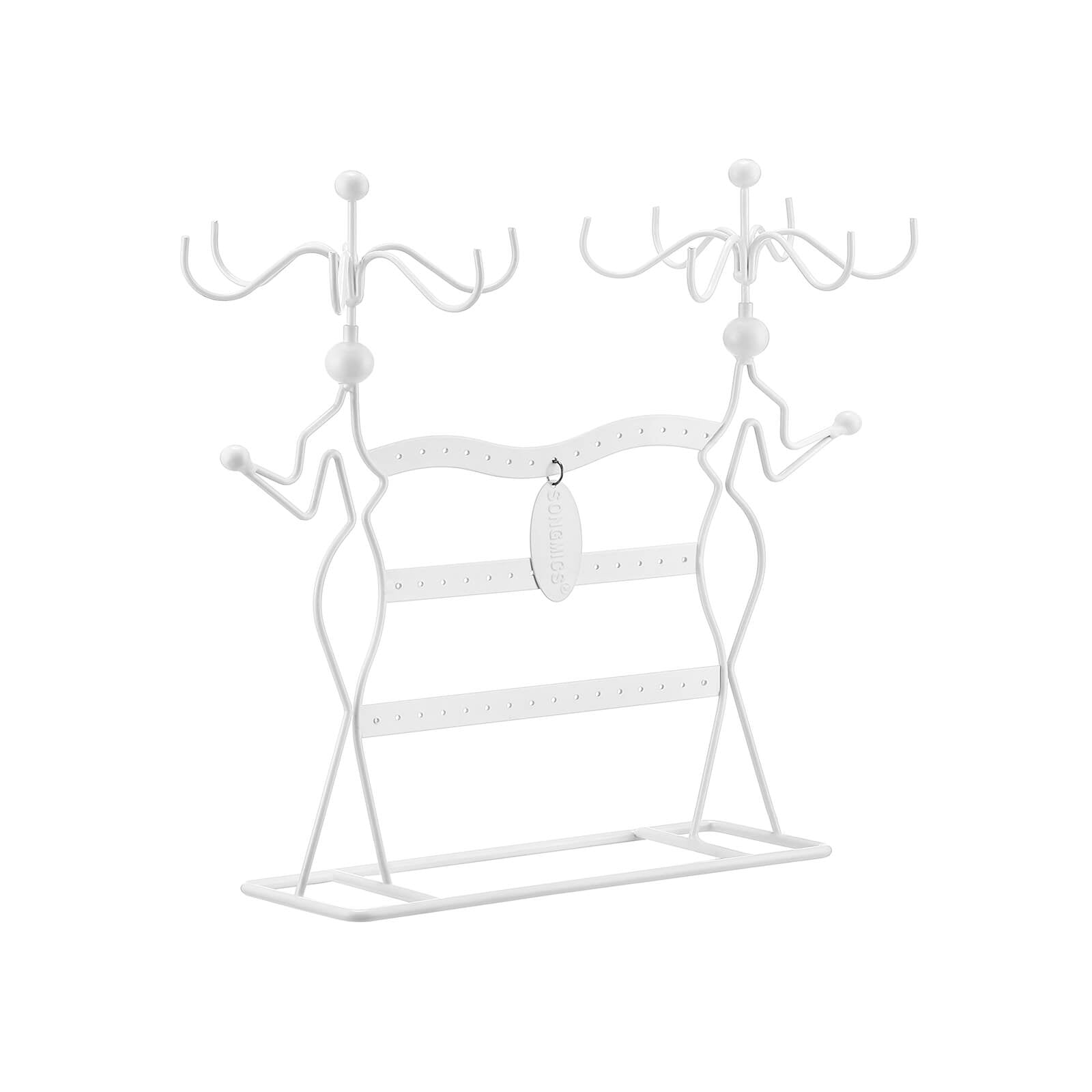 Jewellery Organiser – Metal – White – Multi-Level Necklaces Holder