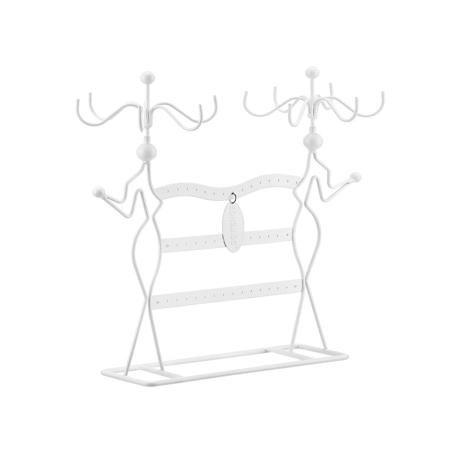 Jewellery Organiser – Metal – White – Multi-Level Necklaces Holder