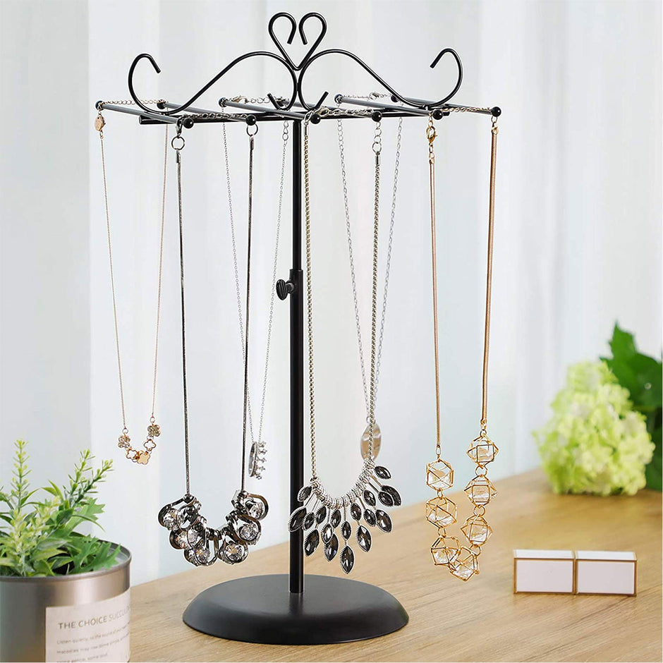 Jewellery Rack – Metal – White – Multi-Functional Display for Necklaces, Bracelets, and Earrings