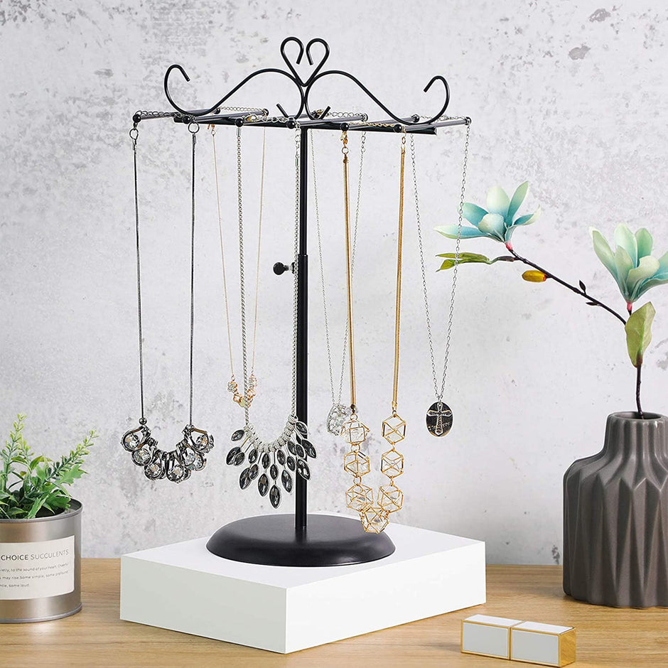 Jewellery Rack – Metal – White – Multi-Functional Display for Necklaces, Bracelets, and Earrings