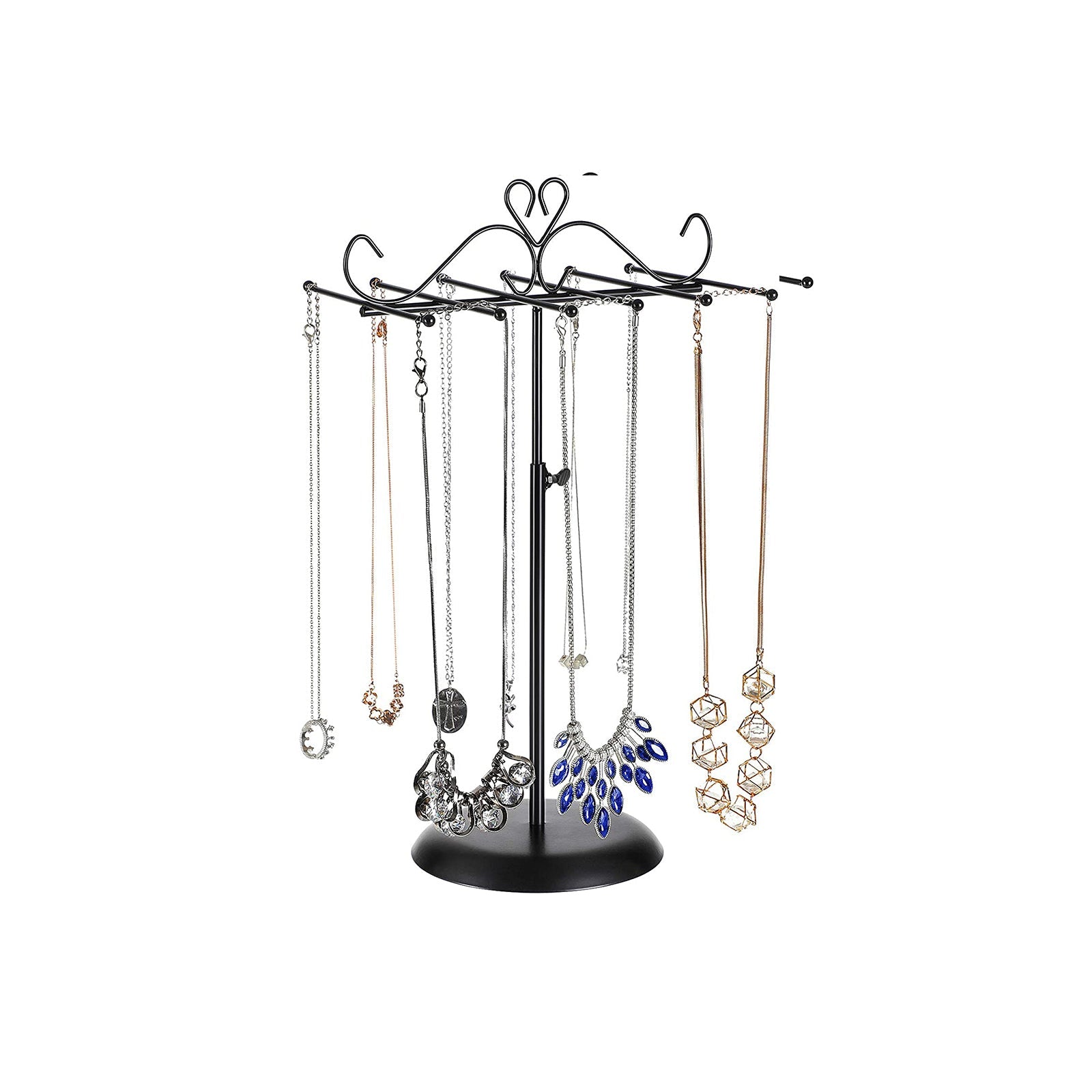 Jewellery Rack – Metal – White – Multi-Functional Display for Necklaces, Bracelets, and Earrings