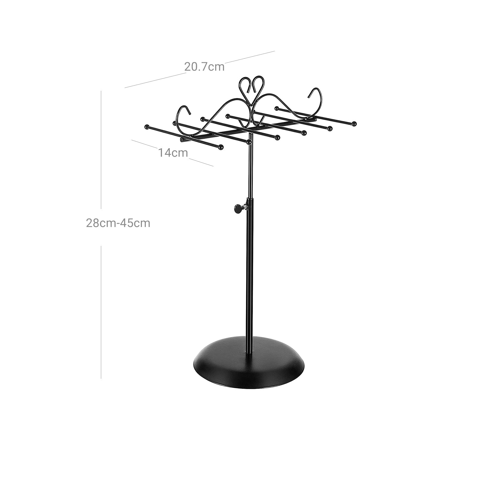 Jewellery Rack – Metal – White – Multi-Functional Display for Necklaces, Bracelets, and Earrings