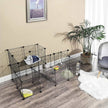 Pet Playpen – Metal Mesh – Black – Customisable Fence with Door for Small Animals