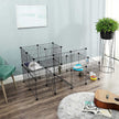 Pet Playpen – Metal Mesh – Black – Customisable Fence with Door for Small Animals