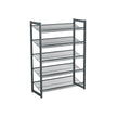 5-Tier Metal Mesh Shoe Rack – Cool Grey – Stackable Design for 15 to 20 Pairs of Shoes