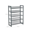 5-Tier Metal Mesh Shoe Rack – Cool Grey – Stackable Design for 15 to 20 Pairs of Shoes