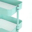 Metal Rolling Cart – Metal – Mint Green – 3-Tier Design with Height Adjustable Shelves and Brakes