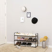Shoe Rack – Steel – Grey – Holds Up to 15 Pairs, Compact Size