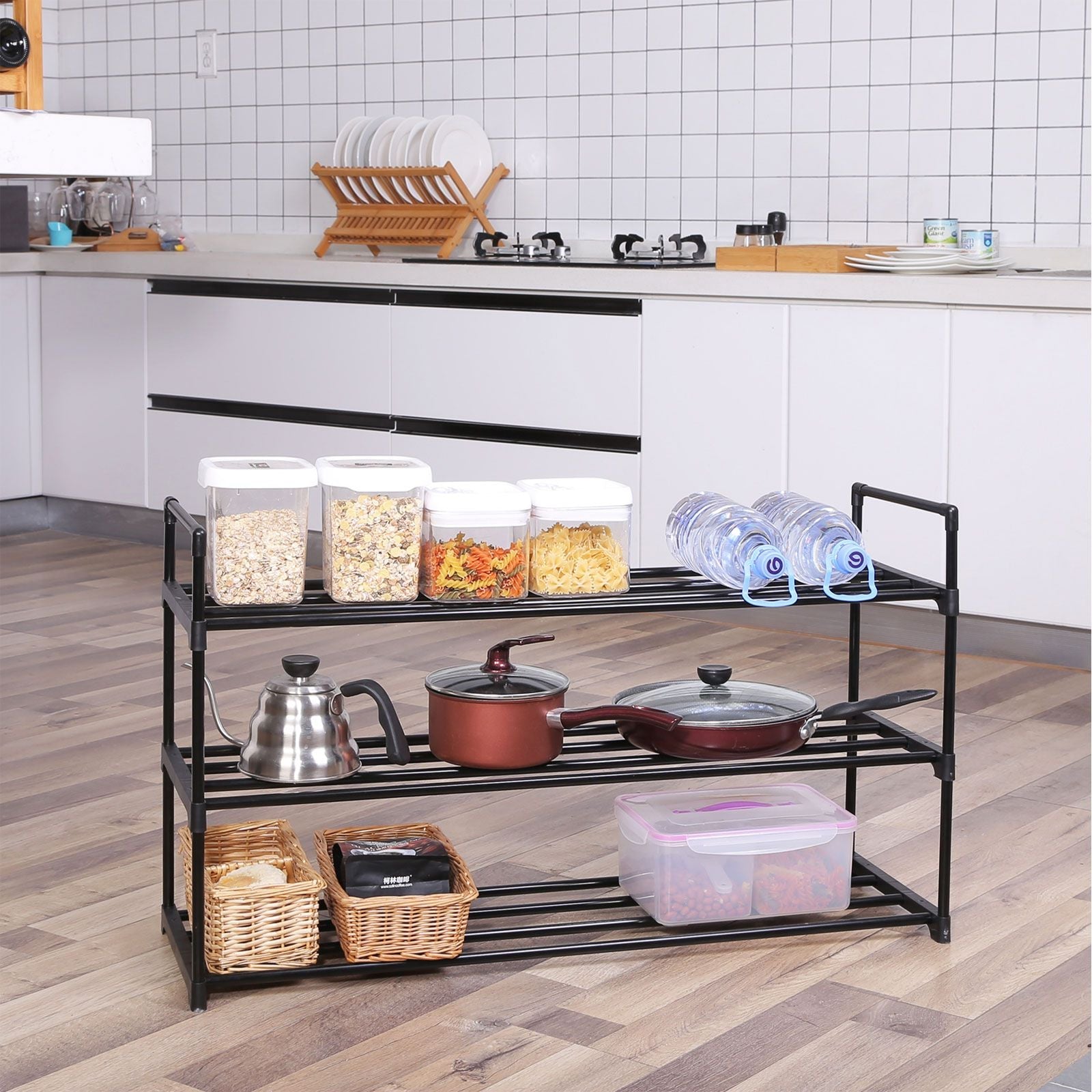 Shoe Rack – Steel – Grey – Holds Up to 15 Pairs, Compact Size