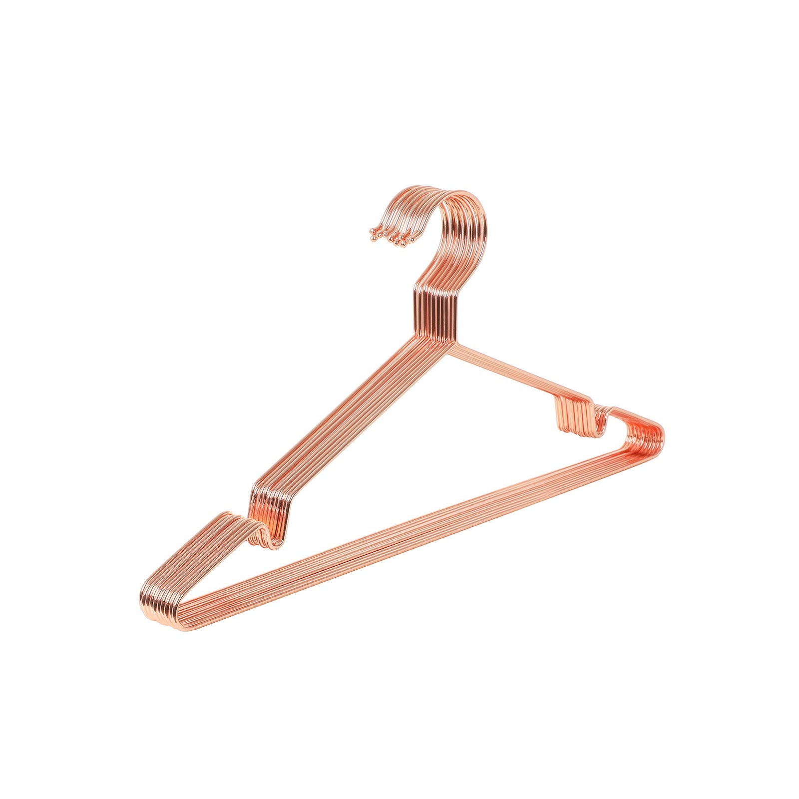 Metal Clothes Hanger – Chromium-plated – Rose Gold – Anti-rust, Non-slip, Space Saving, Pack of 10