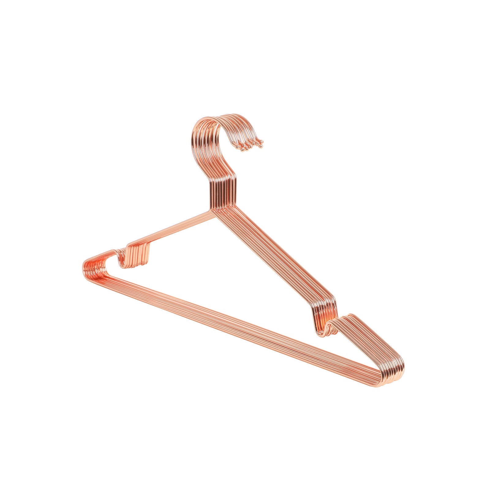 Metal Clothes Hanger – Chromium-plated – Rose Gold – Anti-rust, Non-slip, Space Saving, Pack of 10