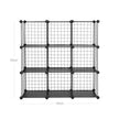 Metal Wire Modular Bookcase – Metal Wire and PP Plastic – White – Interlocking Design with 9 Cubes for Versatile Storage