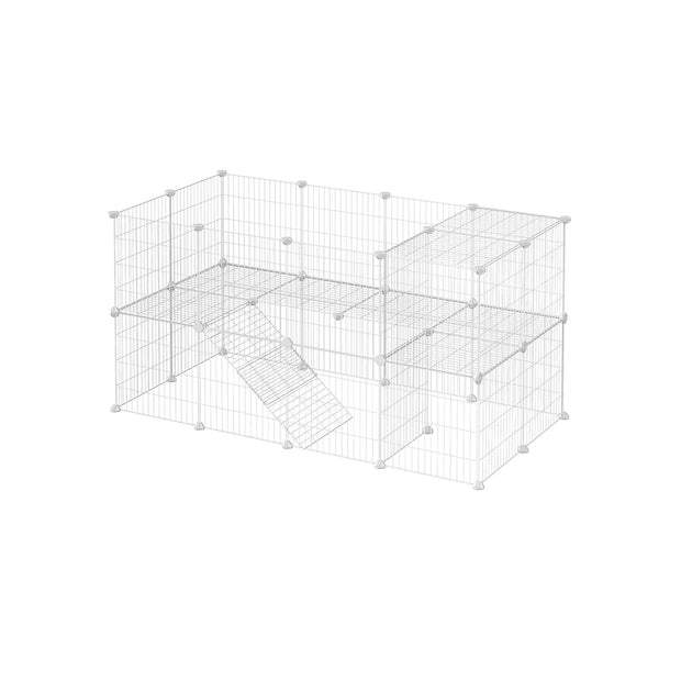 Metal Wire Pet Playpen – Steel – Black – Two-Level Customizable Enclosure for Small Animals