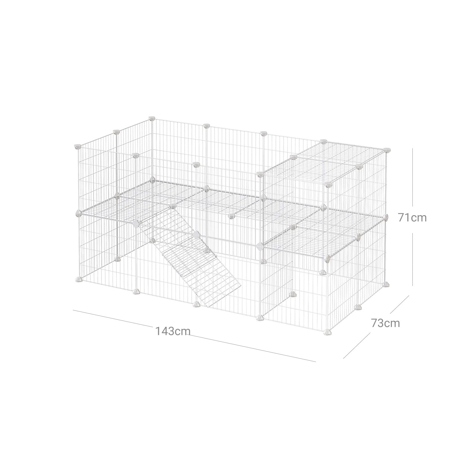 Metal Wire Pet Playpen – Steel – Black – Two-Level Customizable Enclosure for Small Animals