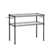 Microwave Oven Rack – Metal – Charcoal Grey – 2-Tier with Adjustable Shelves and Hooks