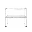 Microwave Oven Rack – Metal – Charcoal Grey – 2-Tier with Adjustable Shelves and Hooks