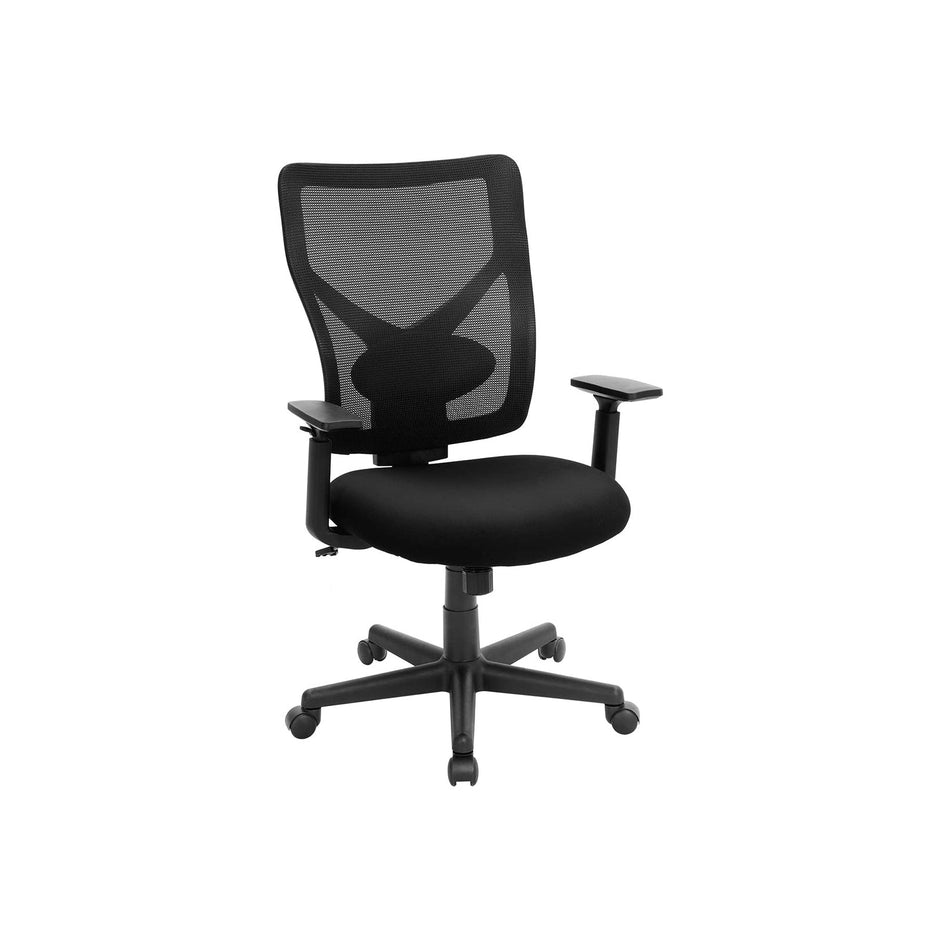 Mid-back Office Chair – Mesh – Black – Ergonomic with Adjustable Lumbar Support and Armrests