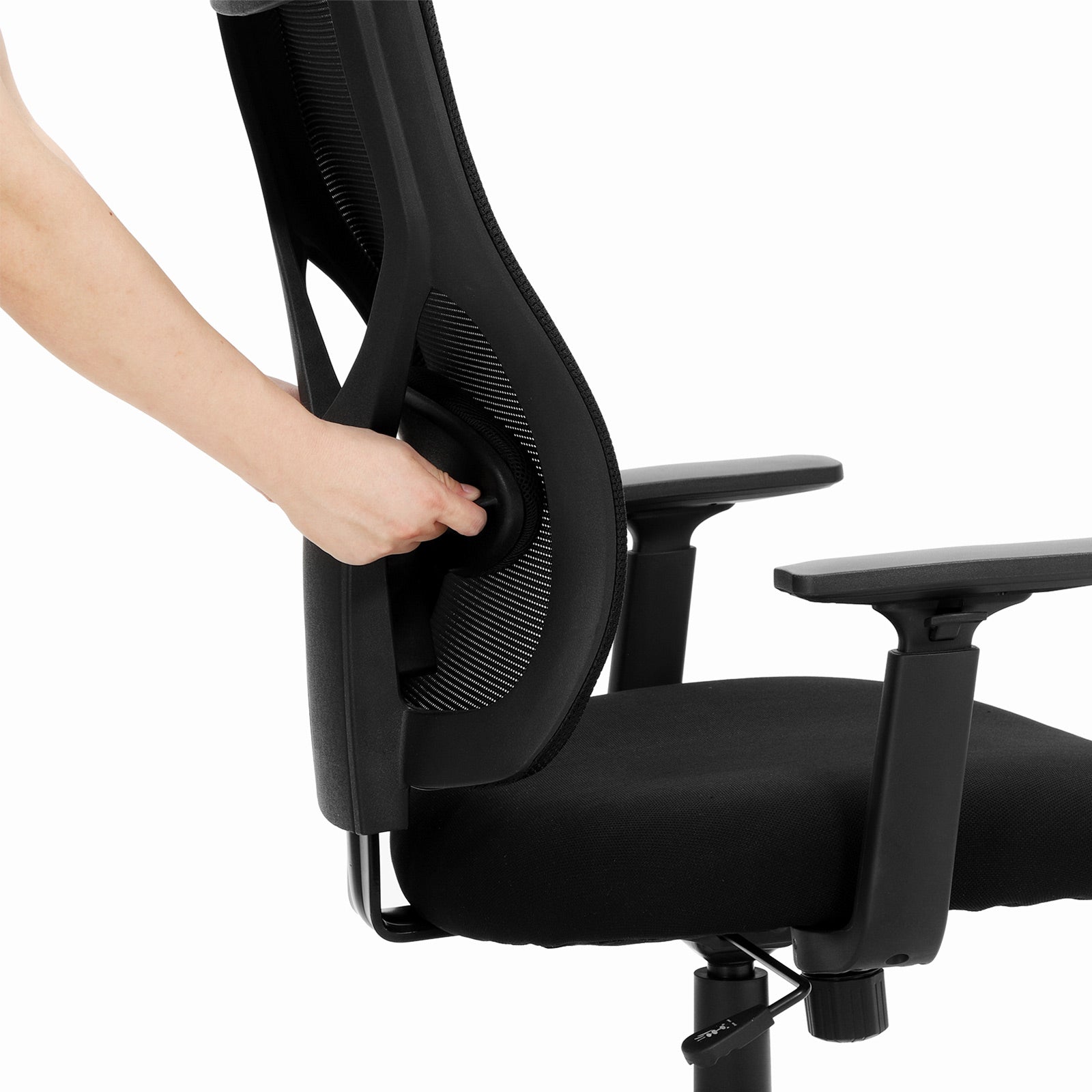 Mid-back Office Chair – Mesh – Black – Ergonomic with Adjustable Lumbar Support and Armrests
