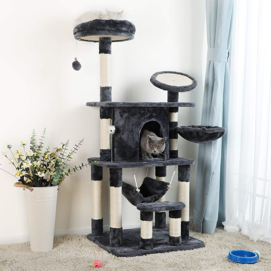 Cat Tree – Wood and Sisal – Multi-level – Scratching Pad and Posts