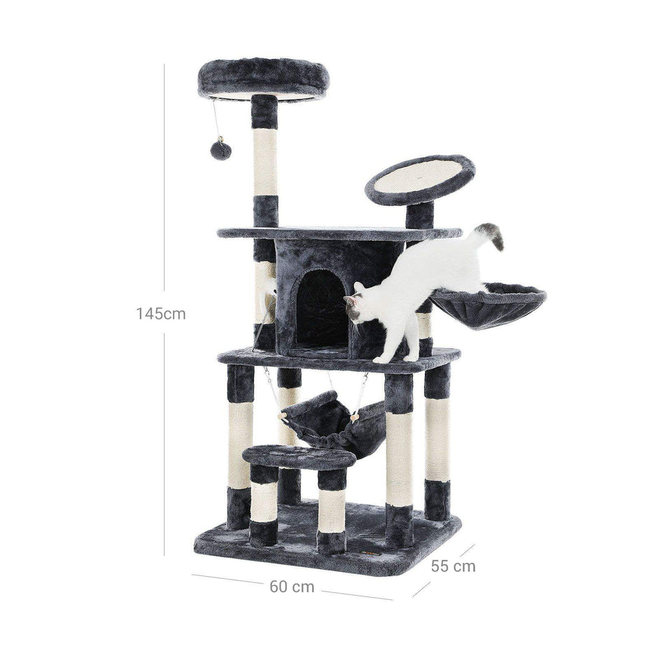Cat Tree – Wood and Sisal – Multi-level – Scratching Pad and Posts