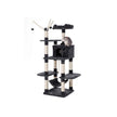 Cat Tree – Engineered Wood – Grey – Multi-Level with Hammock and Scratching Post