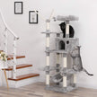 Cat Tree – Wood – Light Grey – Hammock and Scratching Post
