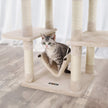 Cat Tree – Engineered Wood – Grey – Multi-Level with Hammock and Scratching Post