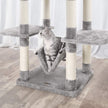 Cat Tree – Wood – Light Grey – Hammock and Scratching Post