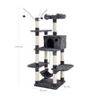 Cat Tree – Engineered Wood – Grey – Multi-Level with Hammock and Scratching Post
