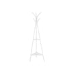 Coat Rack Stand – Faux Marble – White – Minimalist Design with 2 Shelves