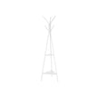 Coat Rack Stand – Faux Marble – White – Minimalist Design with 2 Shelves