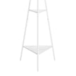Coat Rack Stand – Faux Marble – White – Minimalist Design with 2 Shelves