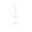 Coat Rack Stand – Faux Marble – White – Minimalist Design with 2 Shelves