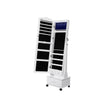 Jewellery Cabinet – Wood – White – Lockable with LED Light and Carving Design