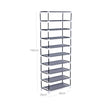 Shoe Rack Cabinet – Metal – Black – 10-Tier Storage for 27 Pairs