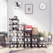 Modular Cube Shoe Organizer – Metal Wire – White – DIY Closet Cabinet with Modular Shelving Grids
