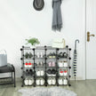 Modular Cube Shoe Organizer – Metal Wire – White – DIY Closet Cabinet with Modular Shelving Grids
