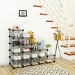 Modular Cube Shoe Organizer – Metal Wire – White – DIY Closet Cabinet with Modular Shelving Grids