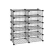 Modular Storage Shelf Unit – Metal Wire – Black – Interlocking Design for Entryway Closet