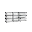 Modular Storage Shelf Unit – Metal Wire – Black – Interlocking Design for Entryway Closet