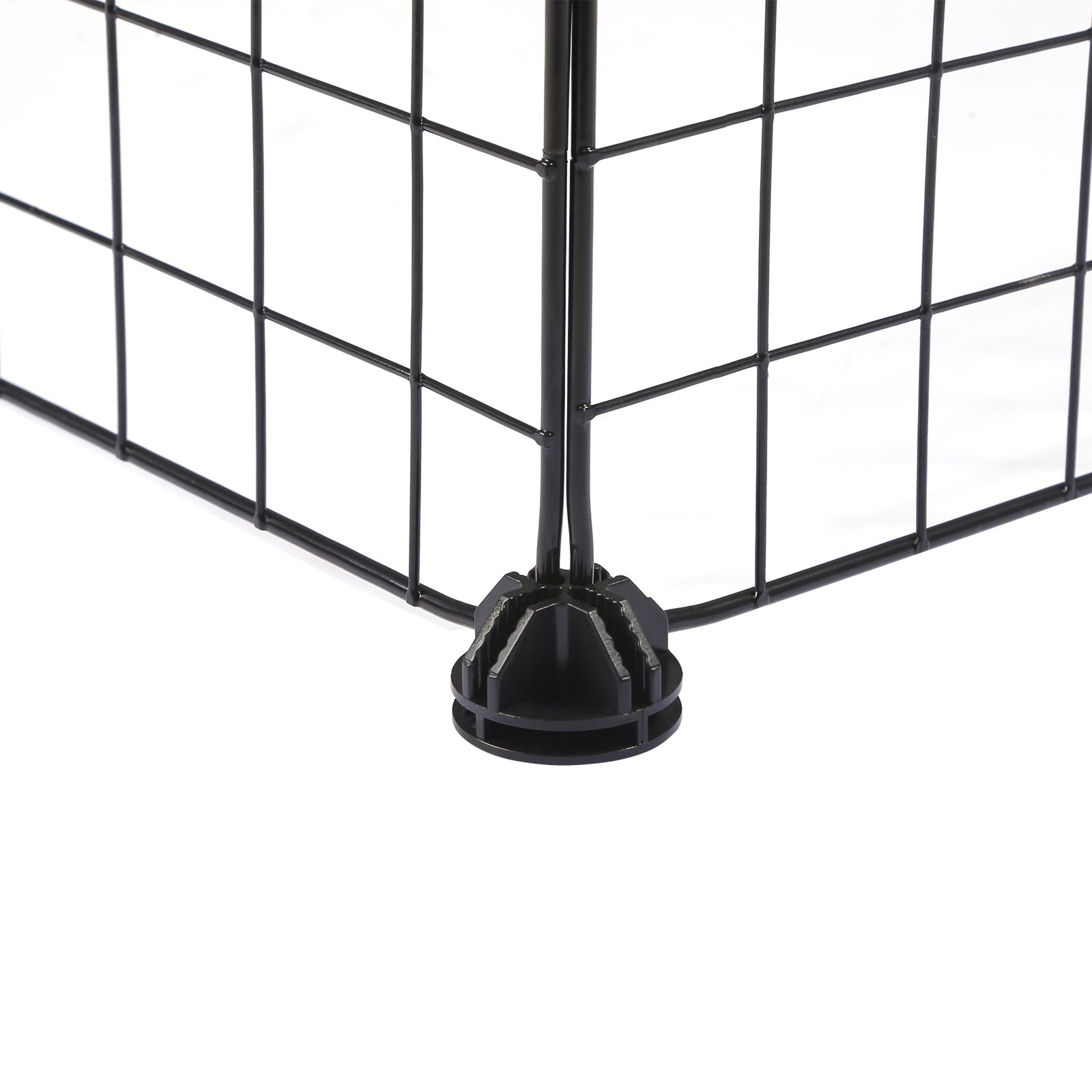 Modular Storage Shelf Unit – Metal Wire – Black – Interlocking Design for Entryway Closet